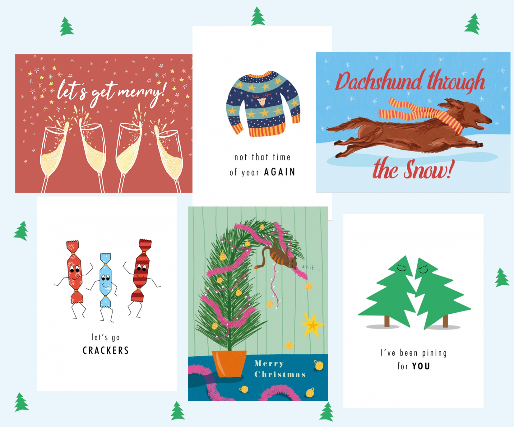 A Selection of Bookblock's Humorous Christmas Cards