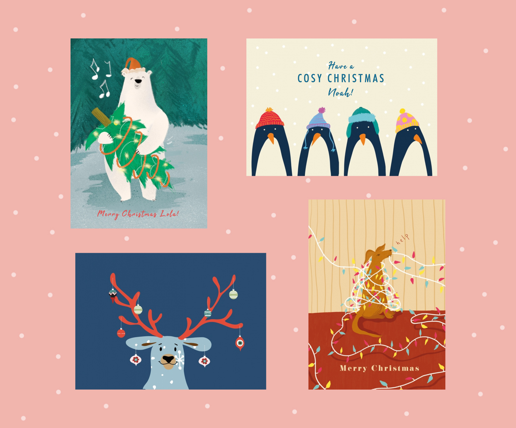 A Selection of Bookblock's Animal Christmas Cards