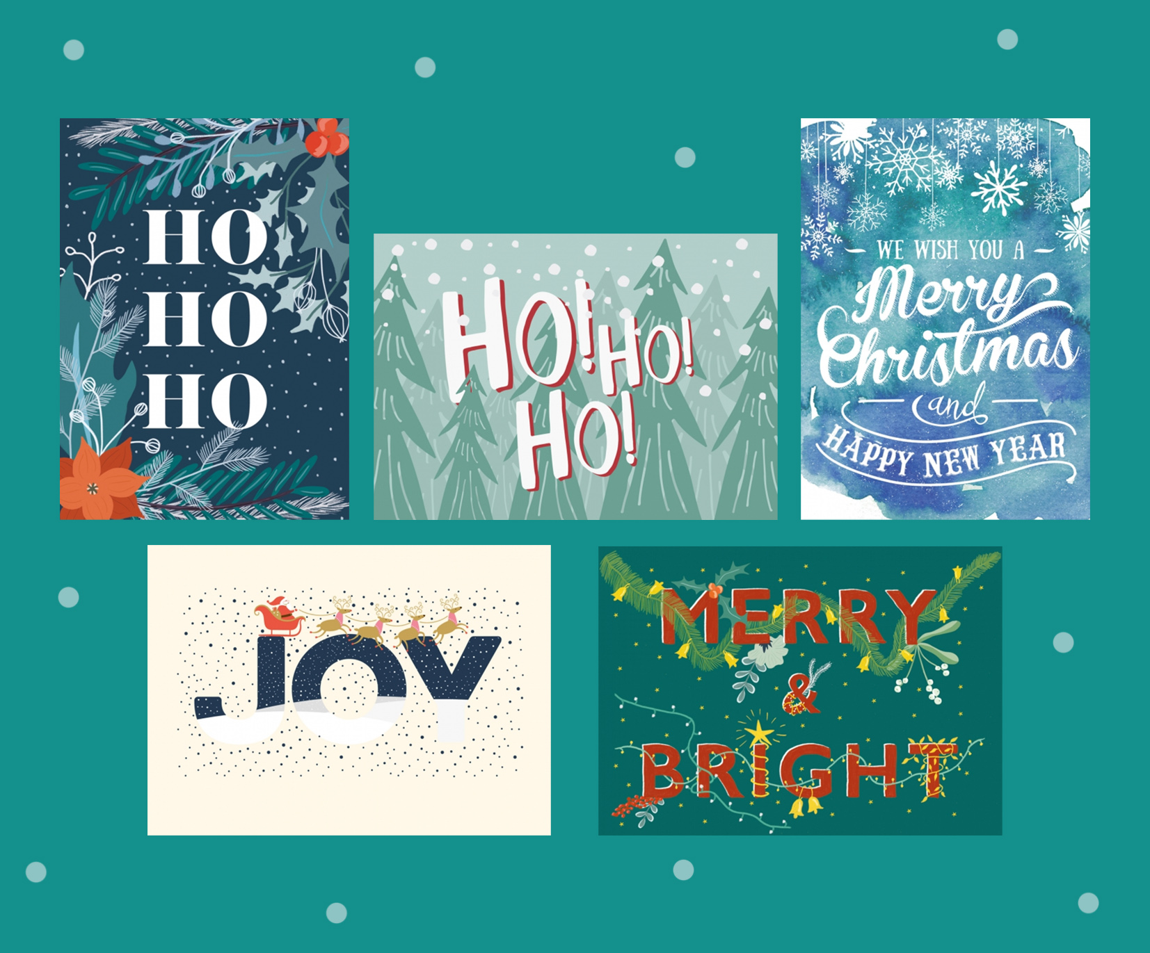 A Selection of Bookblock's Typographic Christmas Cards