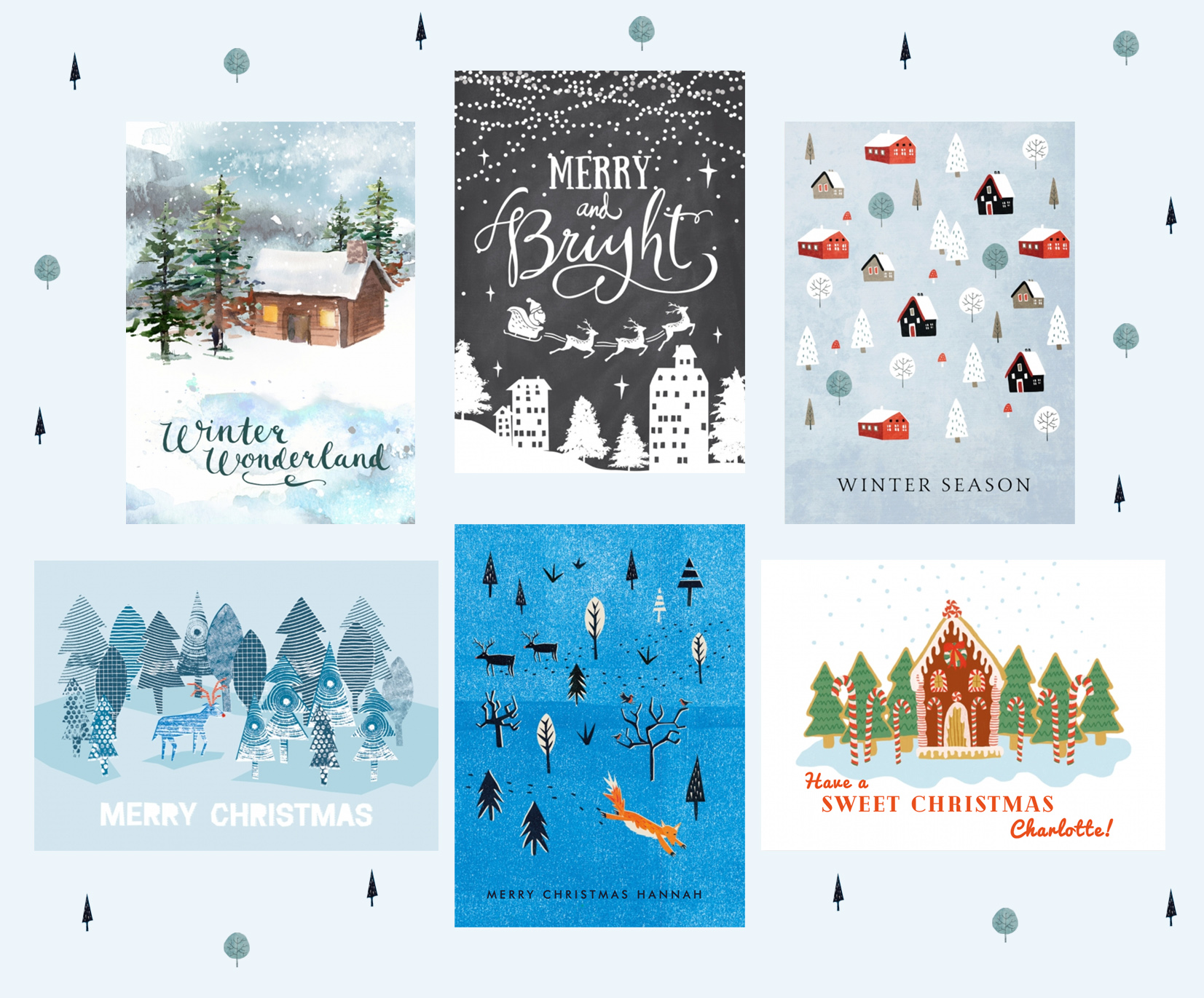 A Selection of Bookblock's Scenic Christmas Cards