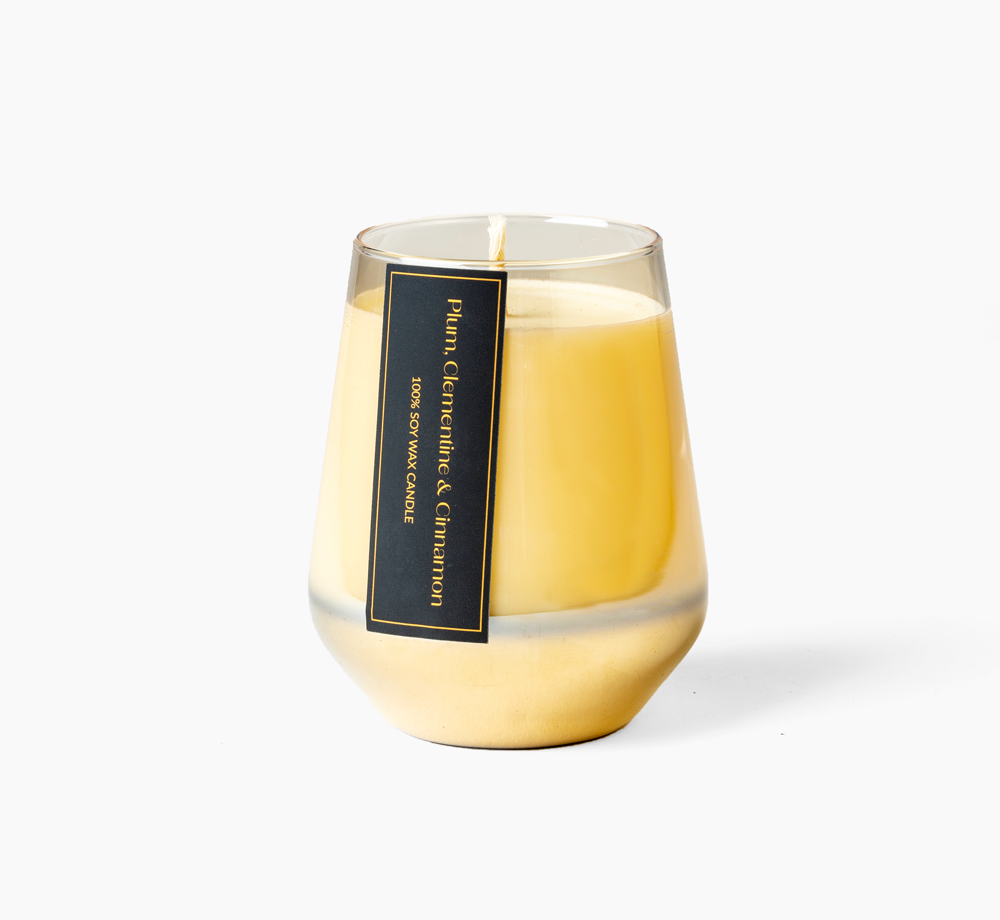 Plum, Clementine & Cinnamon Soy Wax Candle by BookblockCorporate Gifts| Bookblock