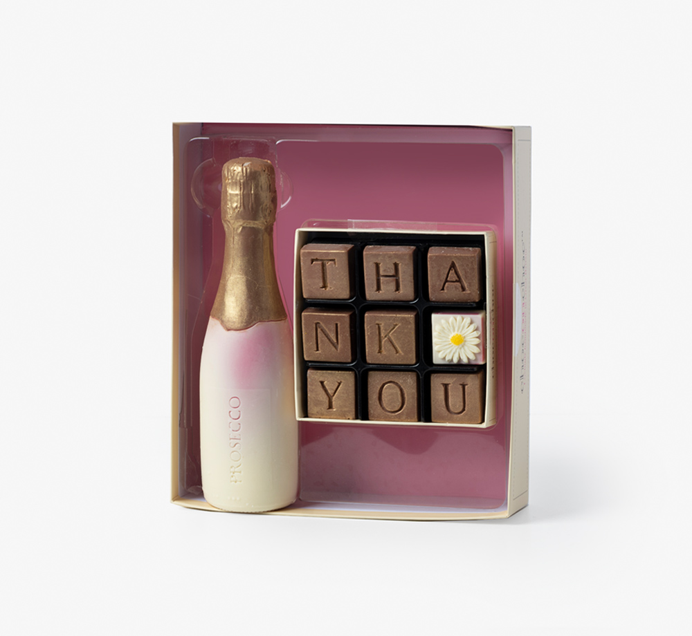 Prosecco Thank You Chocolate Gift Set by Choc On ChocGift Box| Bookblock