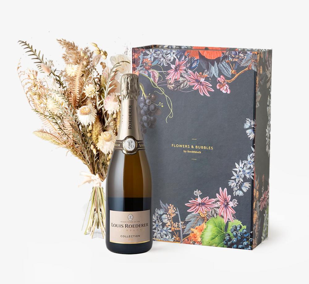 Champagne and Posie ‘Flowers & Champagne’ by Flowers & BubblesGift Box| Bookblock
