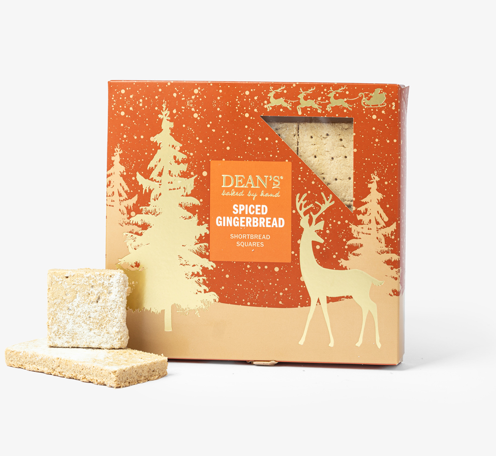 Spiced Gingerbread Shortbread Squares 200g by Dean'sCorporate Gifts| Bookblock