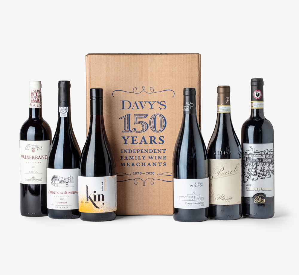 ‘World Favourites’ Case of 6 Red Wines by Davy's WineGift Box| Bookblock
