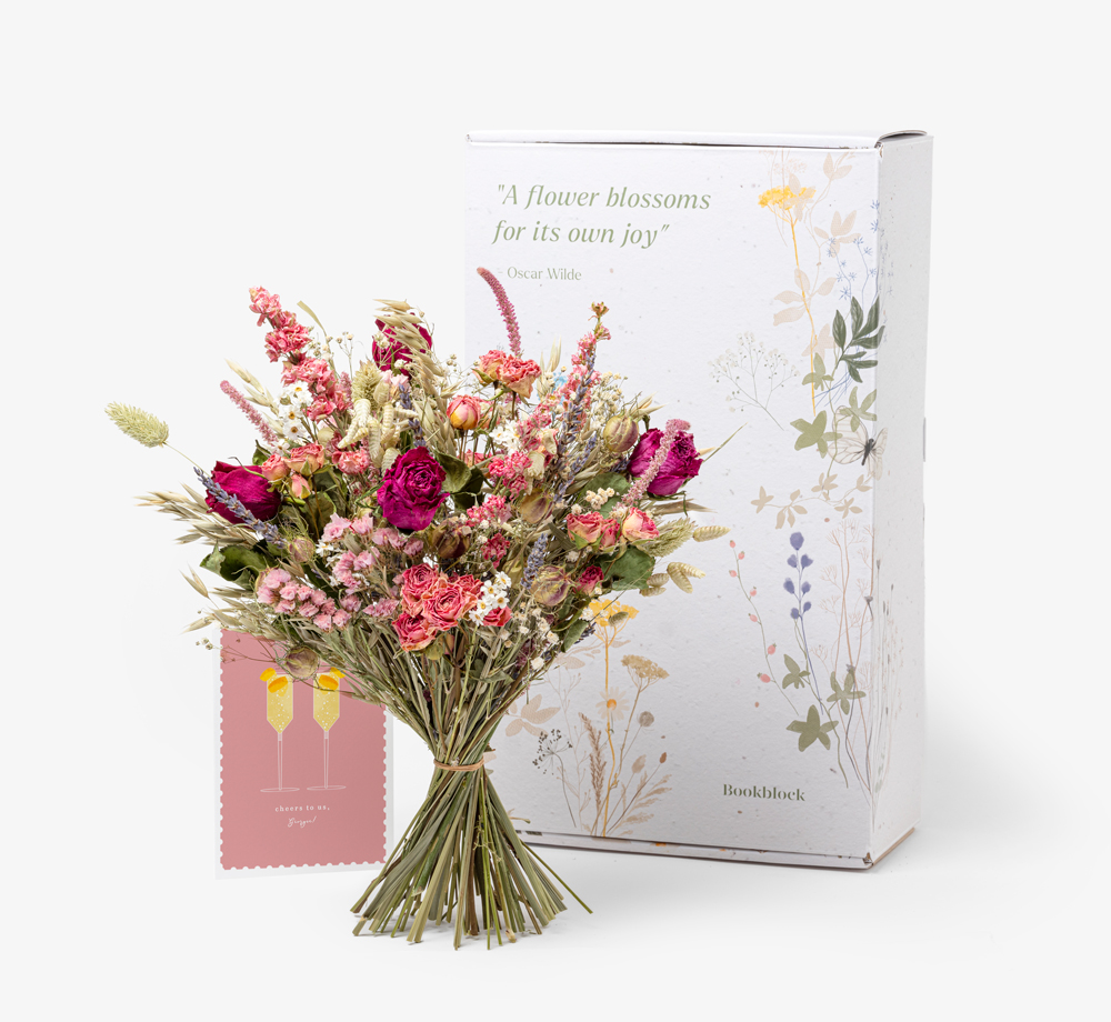 Anniversary Large Dried Flower Bouquet by Bookblock FloristsGift Box| Bookblock