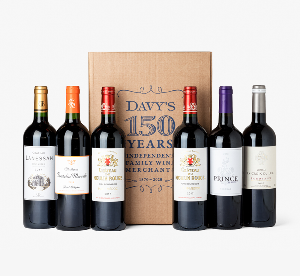 Bordeaux Selection Case of 6 Wines by Davy's WineGift Box| Bookblock