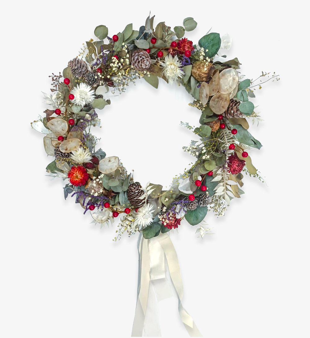 Handmade Dried Flower Wreath by Bookblock FloristsUncategorized| Bookblock