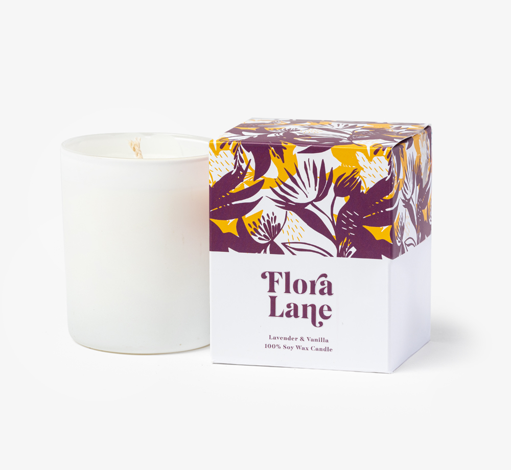 Lavender & Vanilla Candle by Flora LaneCorporate Gifts| Bookblock