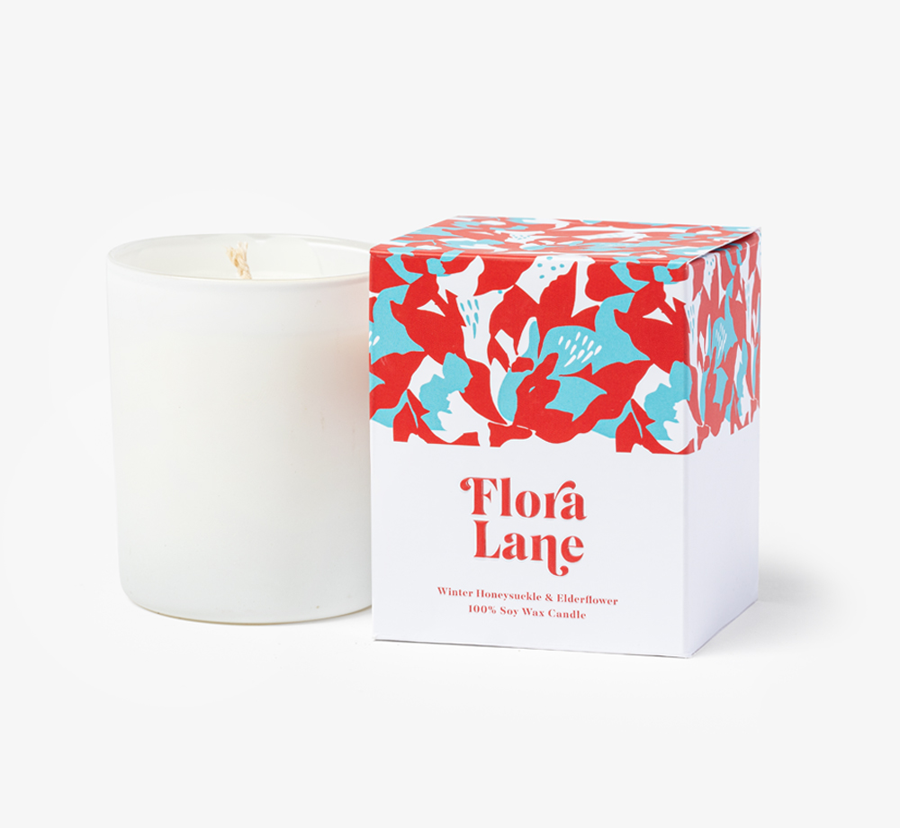Winter Honeysuckle & Elderflower Candle by Flora LaneCorporate Gifts| Bookblock