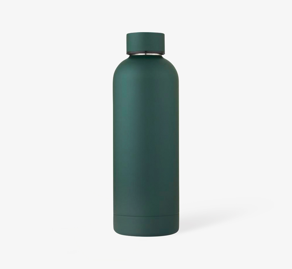 Forest Green Matte Reusable Water Bottle 500ml by BookblockHome| Bookblock