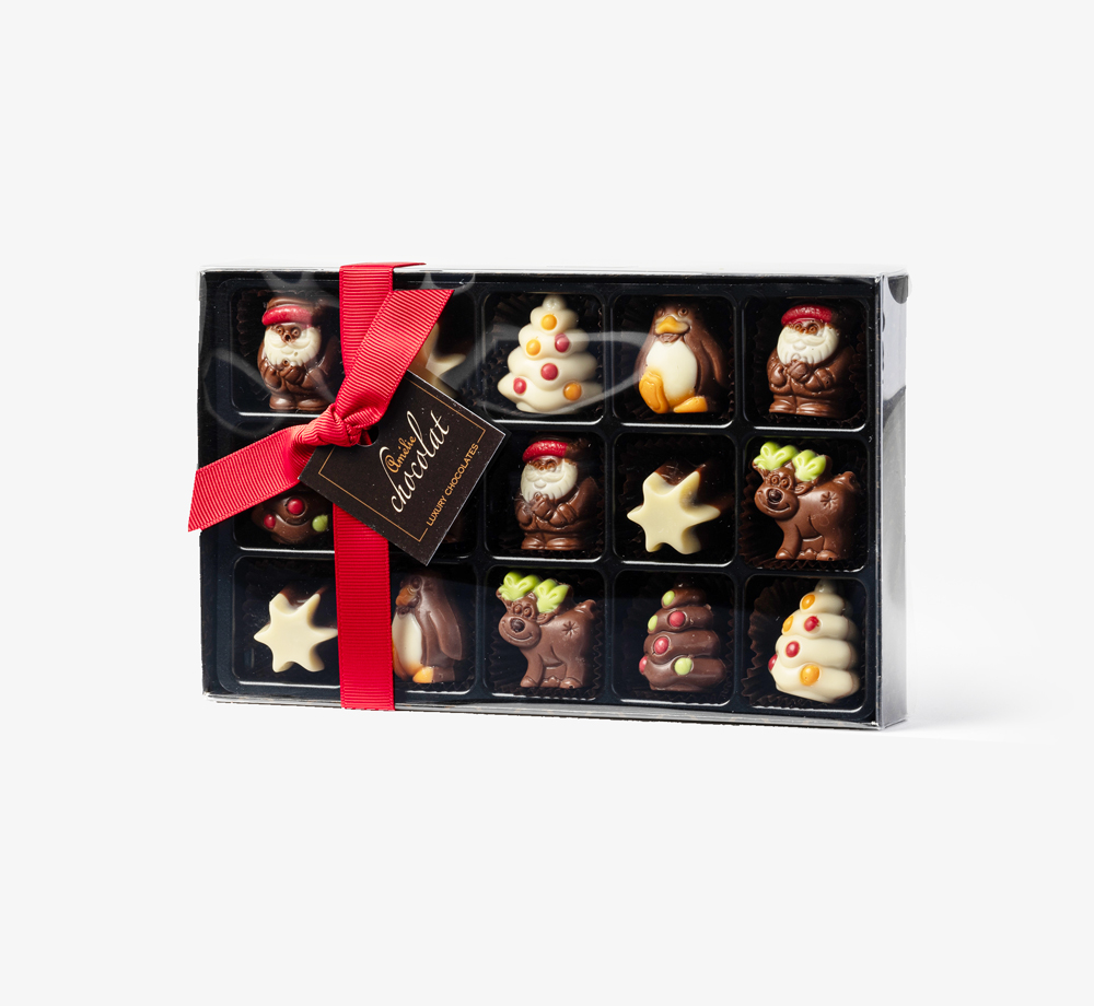 15 Belgian Chocolate Santa & Friends 180g by Amelie ChocolatEat & Drink| Bookblock